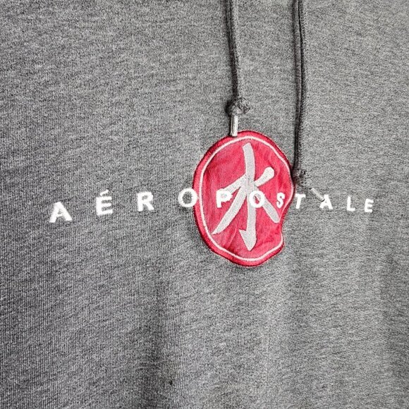 Men's Grey Aeropostale Pullover Long-sleeved Hoodie, L-XL - Picture 2 of 11